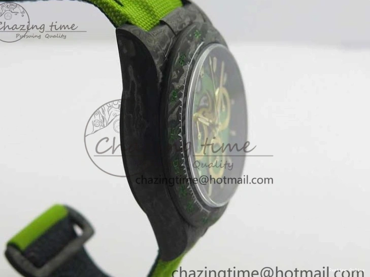 0507 Daytona DIW Carbon V2 WWF Best Edition Black Green Dial On Green Nylon Strap A UrbanChic 3110